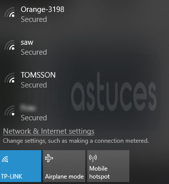 Pas d'accès Internet