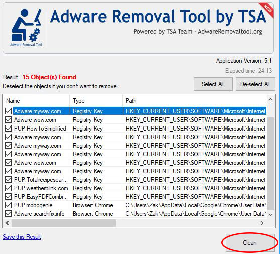 Adware Removal Tool