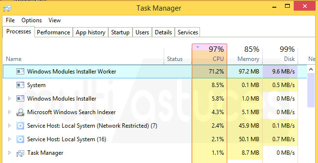 programme d'installation de Windows Modules