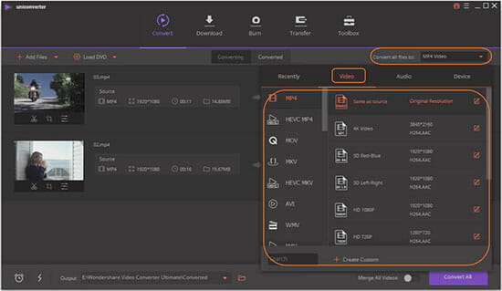 compresser des vidéos MP4